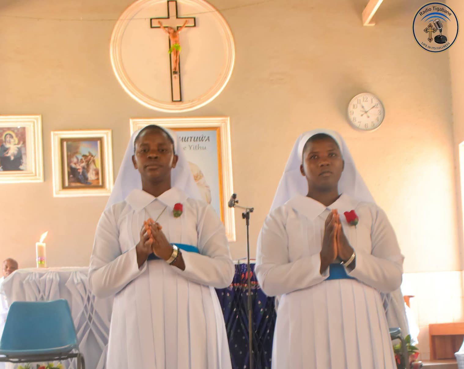 TWO NOVICES PROFESS FIRST VOWS, BISHOP NYIRENDA ASKS THEM TO KEEP AND LIVE THE VOWS LIFE.